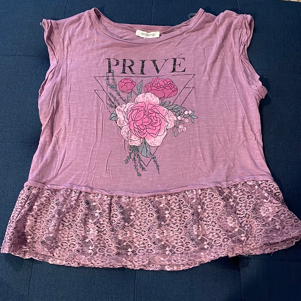 Rad clothing “Prive” floral and lace shirt